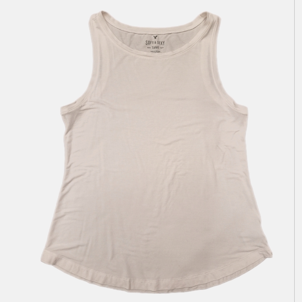 Flowy "Soft & Sexy" AMERICAN EAGLE White Crew-neck Tank Top, M